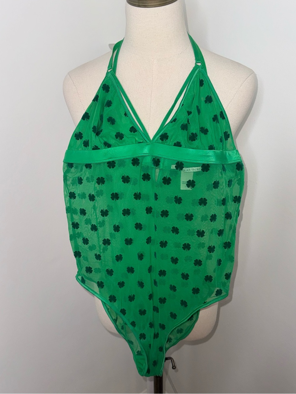 Victoria’s Secret Women’s L Green St. Patrick’s Day Shamrock Lingerie Sexy Teddy